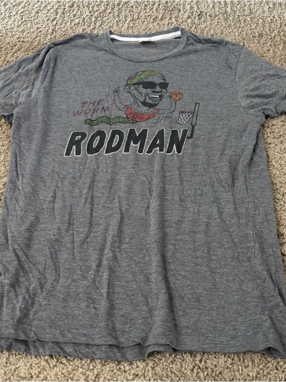 HOMAGE Gray Dennis Rodman The Worm Graphic Short Sleeve Tee
